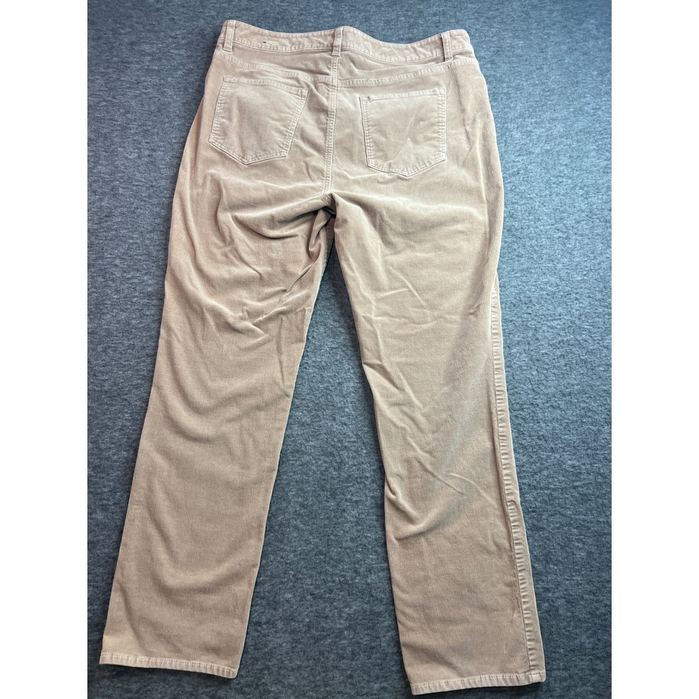 Talbots Womens 16 Tan Beige Corduroy High Waist Straight Leg Pants Classic - Picture 2 of 11